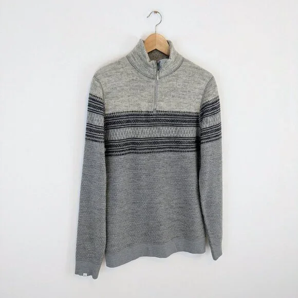 We Norwegians Mens 100% Merino Wool 1/4 quarter zip sweater - Picture 1 of 10